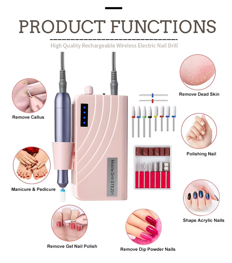 High-speed nail filing drill bit