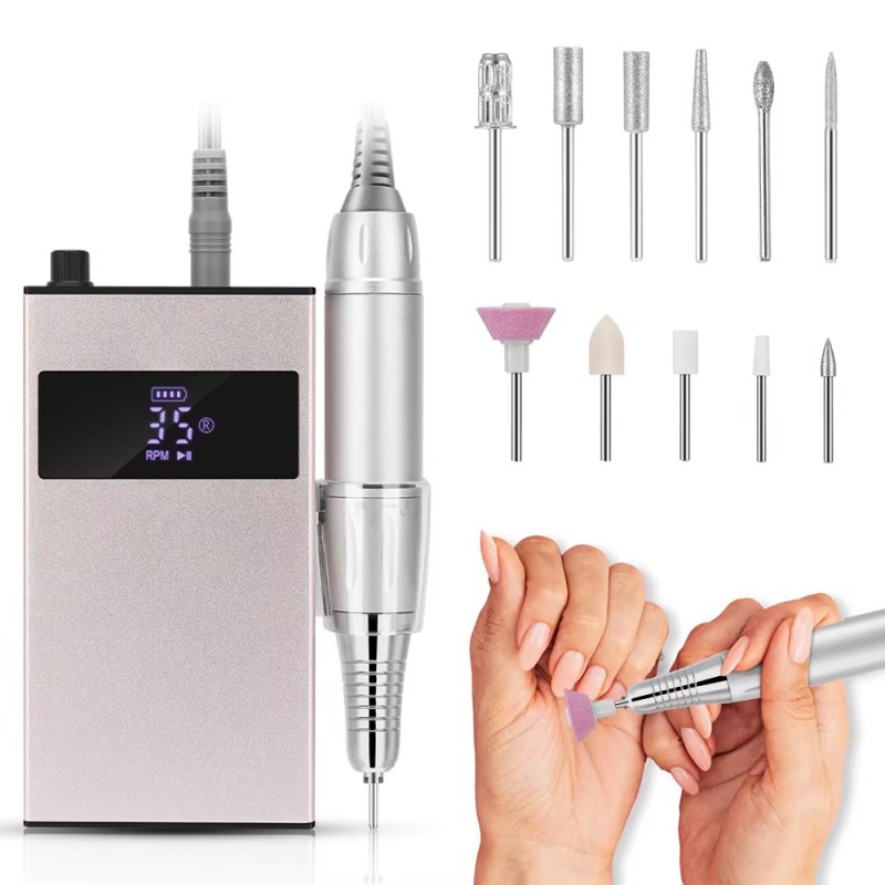 कम शोर वाली पोर्टेबल नेल ड्रिल किट